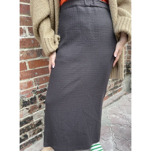 Rundholz Women’s Wool Blend Brown Maxi Pencil Skirt Lagenlook Style Size L-XL - Picture 5 of 11